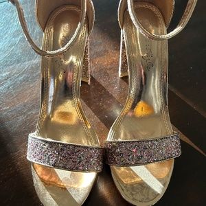 Pink Glitter Platform Heels